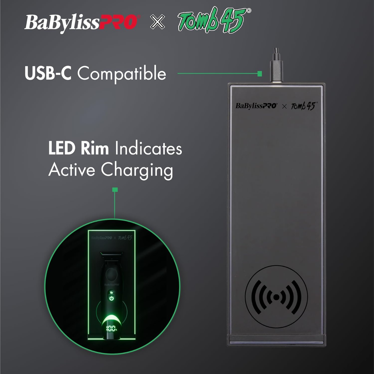 BaByliss×Tomb45 ワイヤレス充電マット BaBylissPRO x Tomb45 Wireless Charging Pad (FXT45MAT)